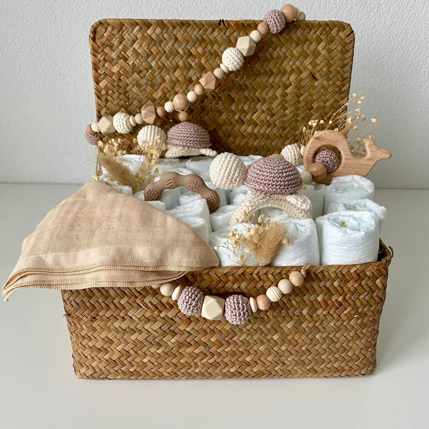 Windelkorb gross Schildkröte beige