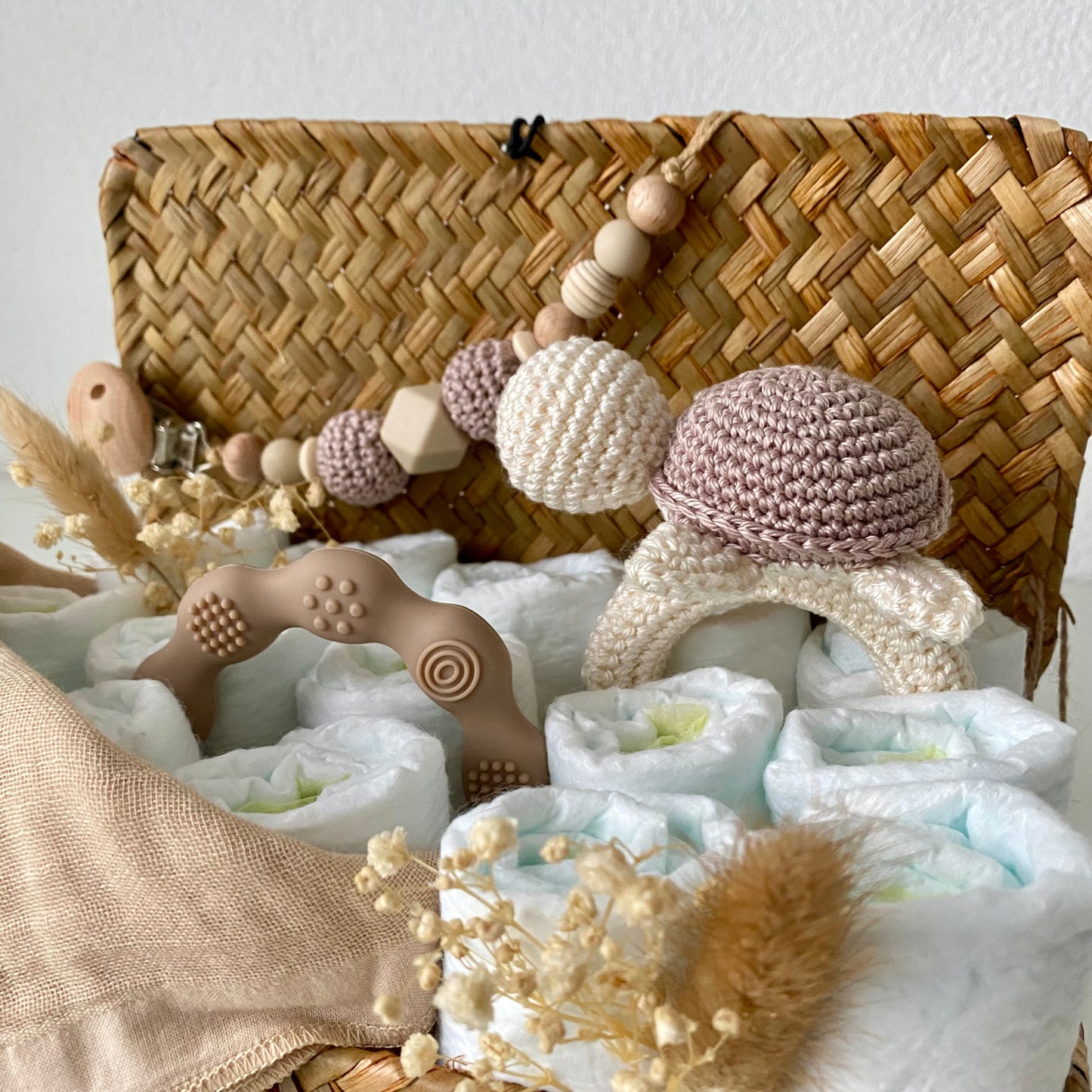 Windelkorb klein Schildkröte beige