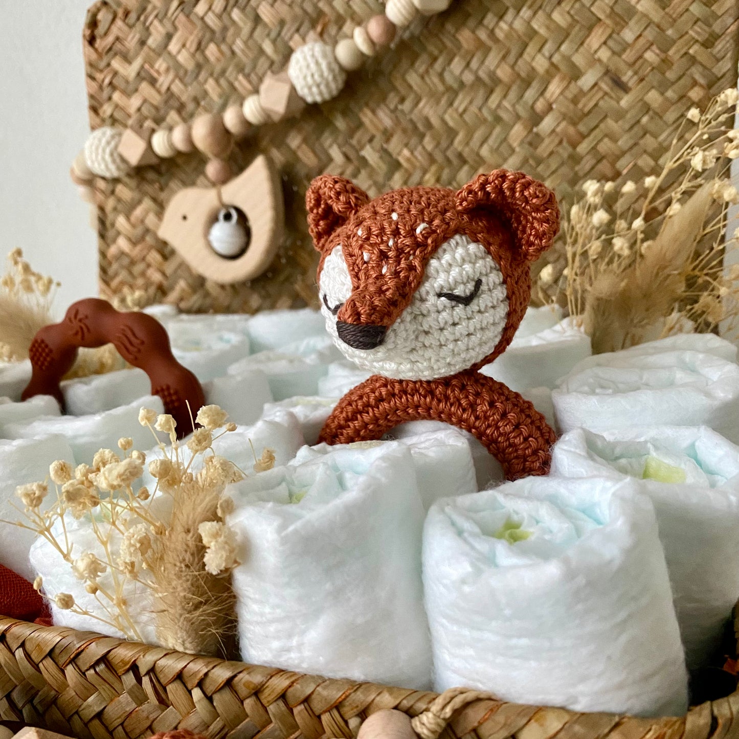 Windelkorb gross Fuchs/Holzvogel