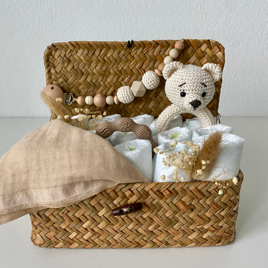 Windelkorb klein Bär weiss