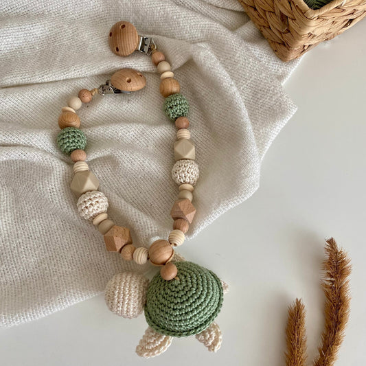 Kinderwagenkette Schildkröte grün