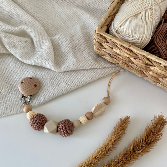 Schnullerkette braun