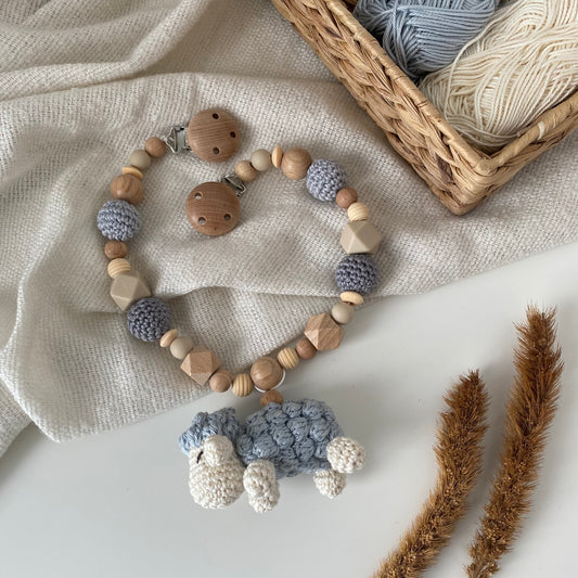 Kinderwagenkette Schaf grau