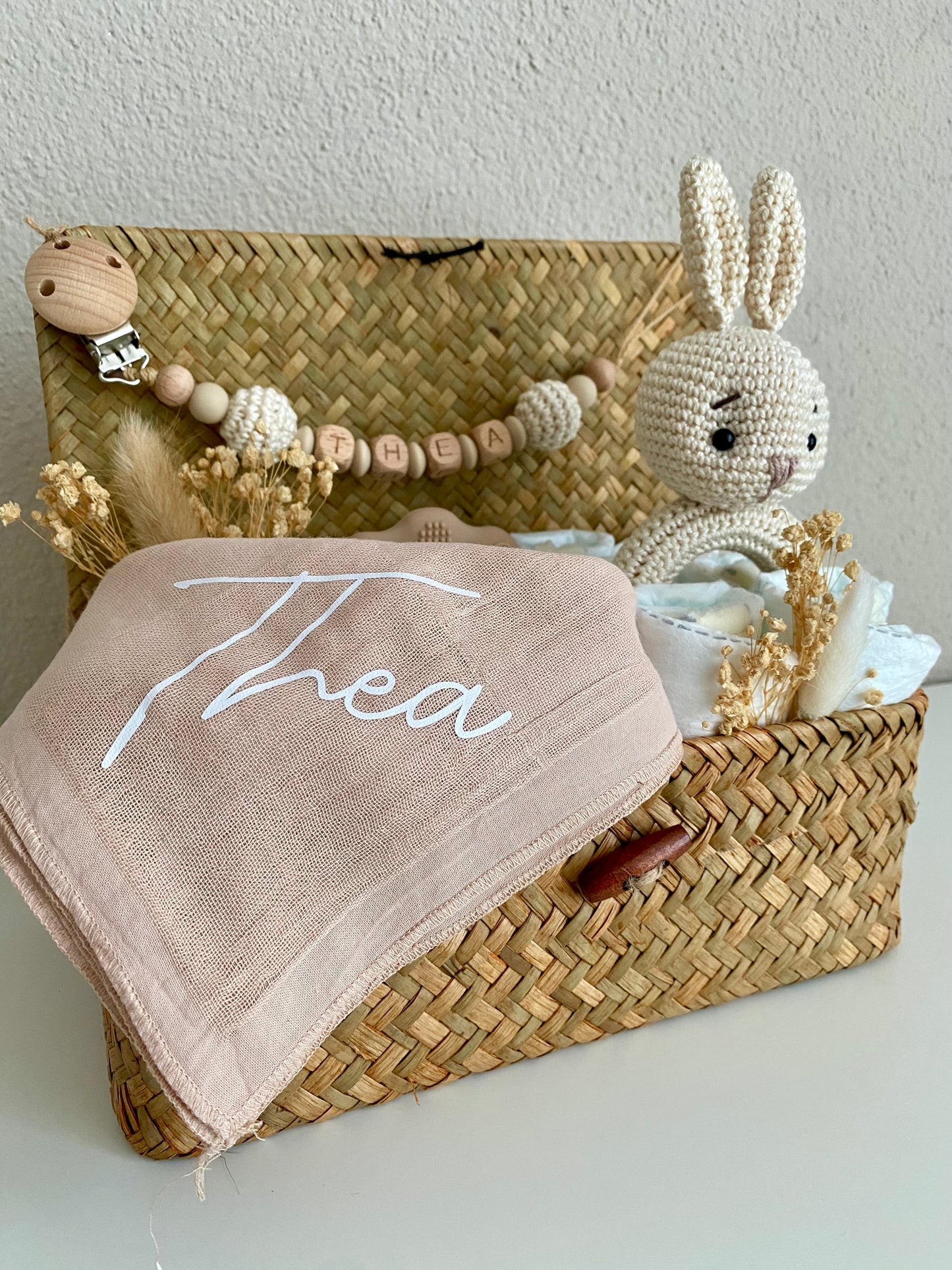 Windelkorb klein Hase weiss