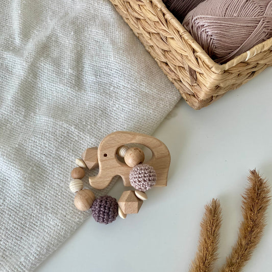 Holzelefant braun/beige