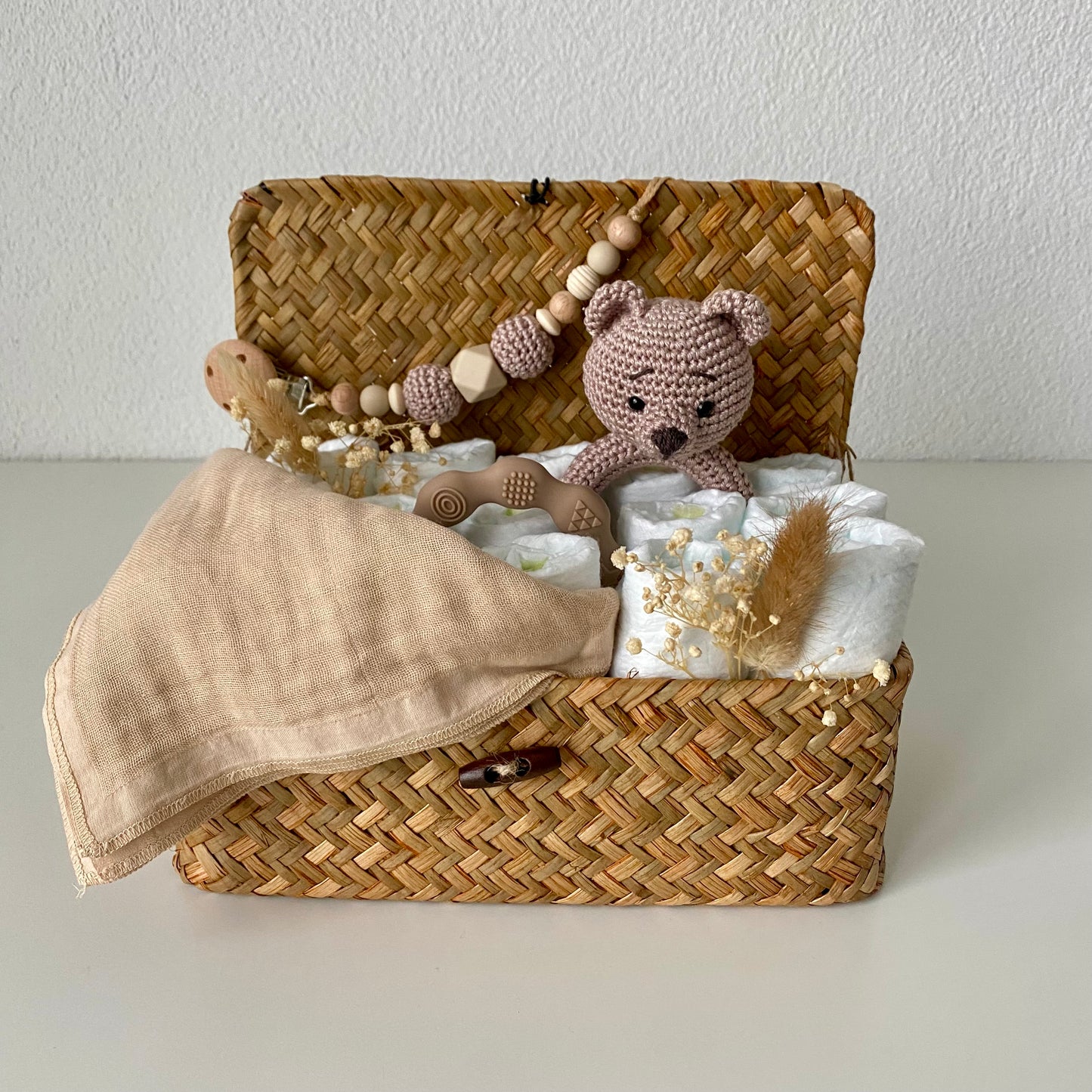 Windelkorb klein Bär beige