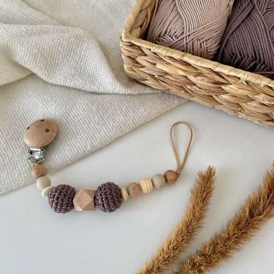 Schnullerkette dunkelbraun