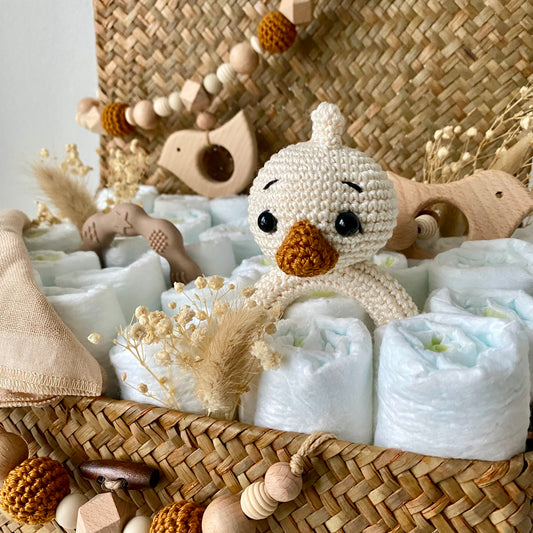 Windelkorb gross Ente / Holzvogel