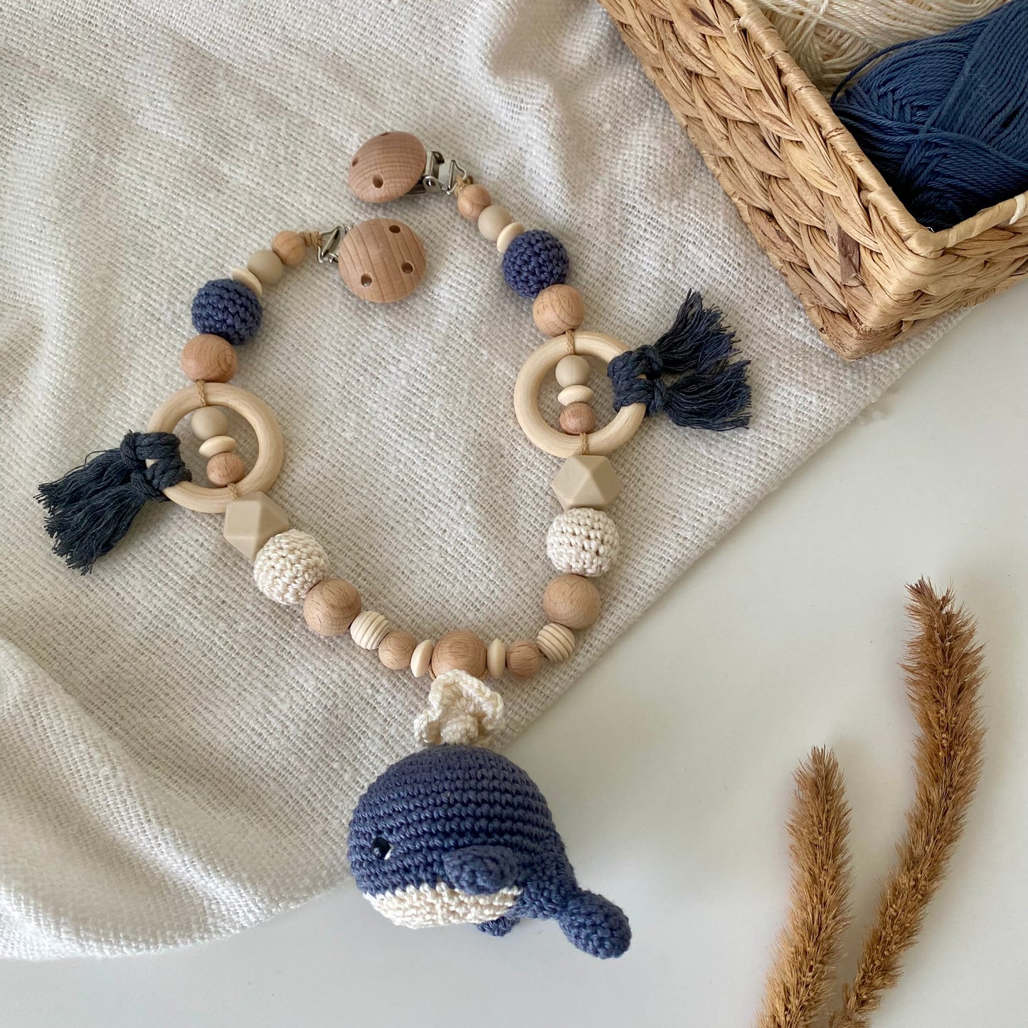 Kinderwagenkette Wal blau