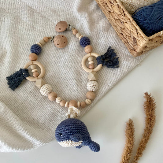 Kinderwagenkette Wal blau