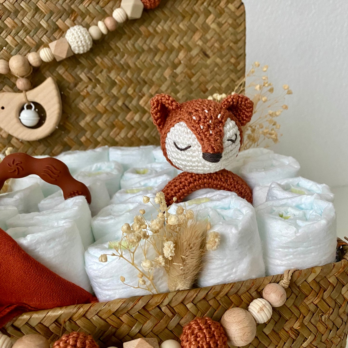 Windelkorb gross Fuchs/Holzvogel