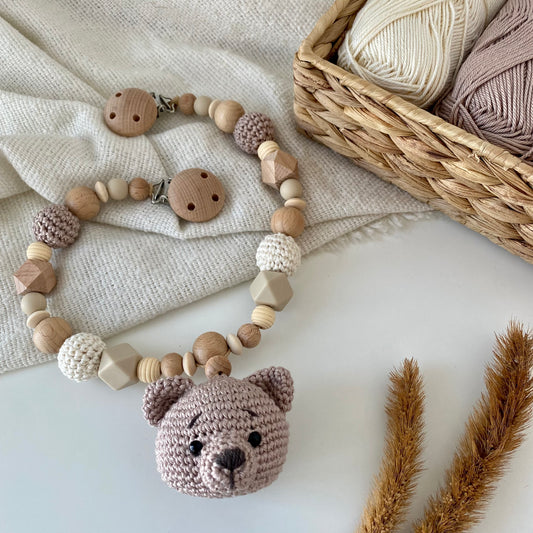 Kinderwagenkette Bär beige