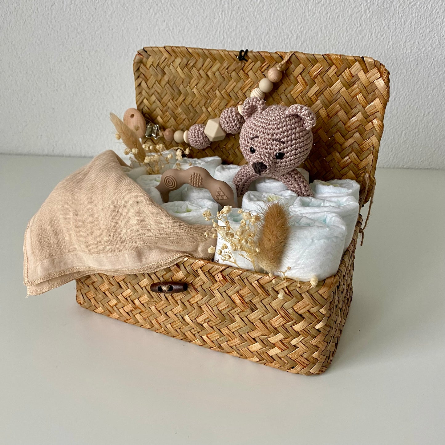 Windelkorb klein Bär beige