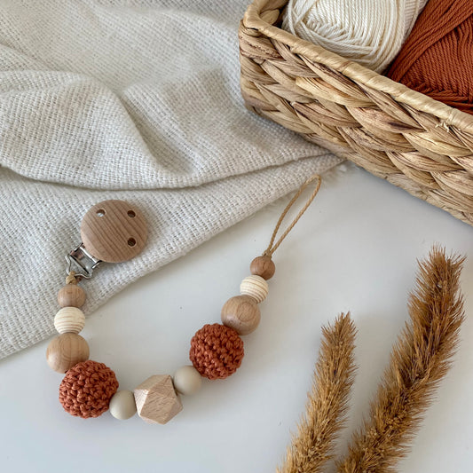 Schnullerkette rostrot