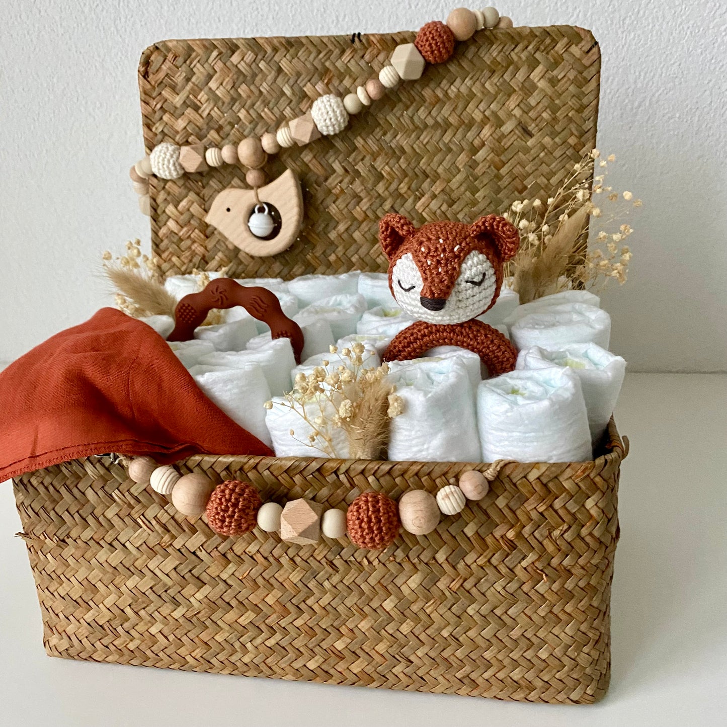 Windelkorb gross Fuchs/Holzvogel