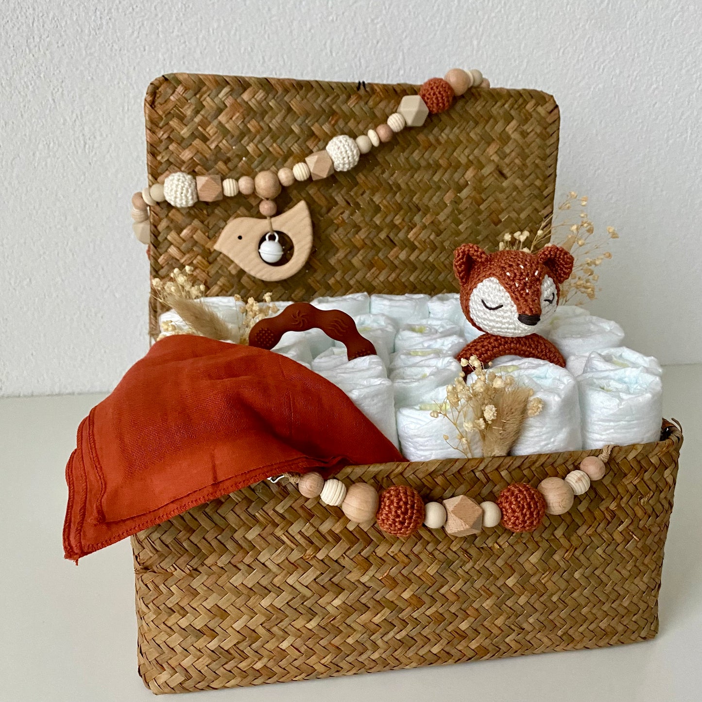 Windelkorb gross Fuchs/Holzvogel