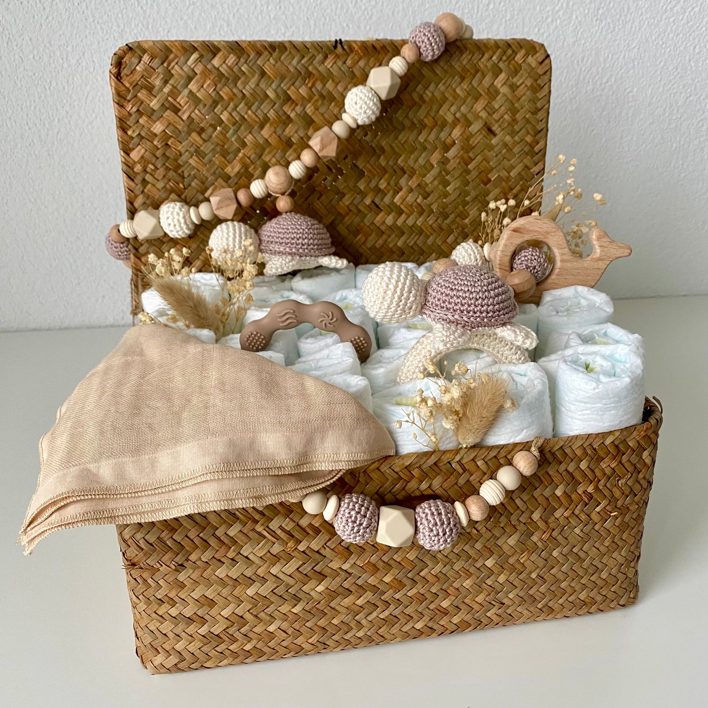 Windelkorb gross Schildkröte beige