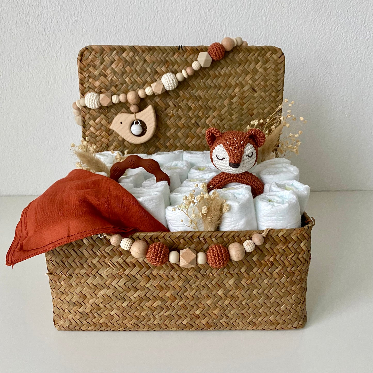 Windelkorb gross Fuchs/Holzvogel